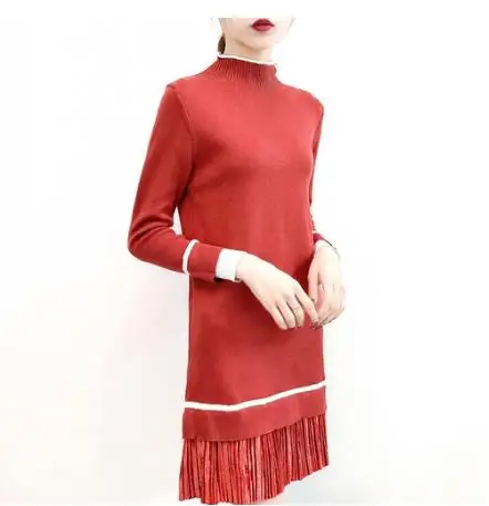 Платье Для Женщин Осеннее женское платье-свитер трикотажные пуловеры шикарные