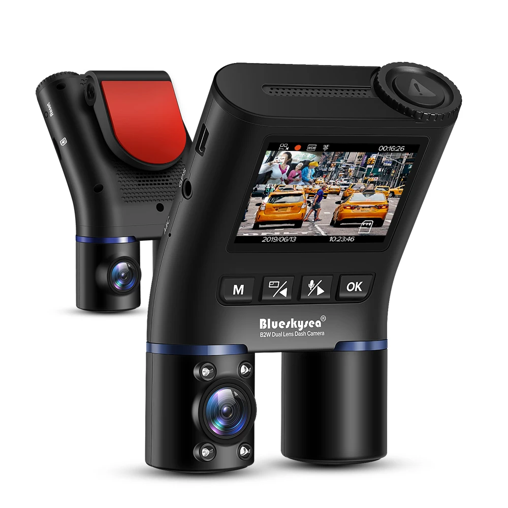 Blueskysea оригинальный двойной DVR B2W Автомобильный видеорегистратор HD 1080P WiFi камера с