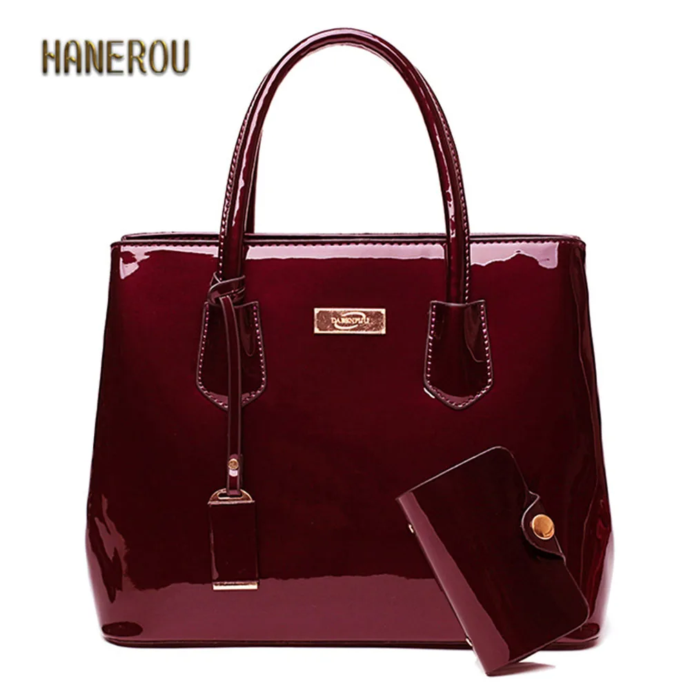 2 шт./компл. женские сумки из лакированной кожи сумки-тоут сумки-мессенджеры