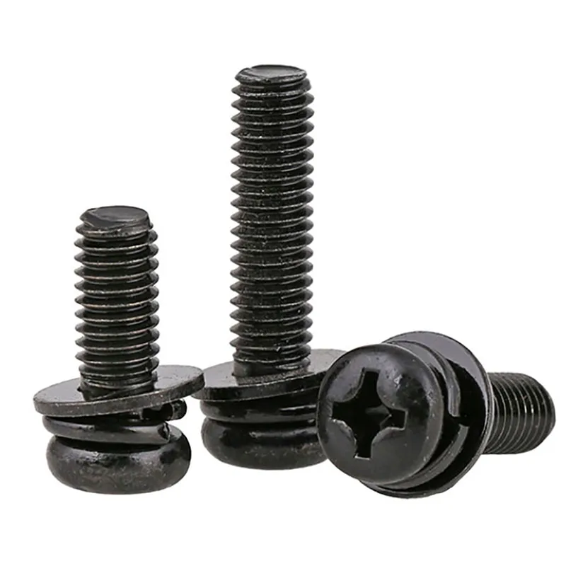 

Black Phillips Round Head Combination Screw Pan Head Phillips Combination Screw M2 M2.5