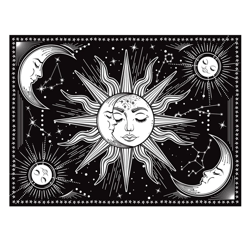 

AT69-настенный гобелен-черный гобелен настенный как Спальня, Гостиная, украшение для спальни (51,24x59,06 дюймов, 130x150 см)