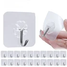 510 шт. настенные крючки, прозрачные прочные самоклеящиеся подвесные крючки, дверные вешалки, стойка с большой нагрузкой, присоска для чашек для кухни и ванной