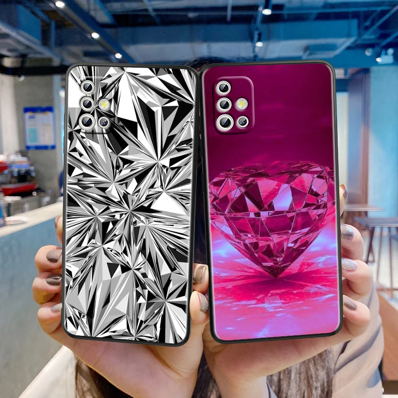 

beautiful diamonds For Samsung Galaxy A41 A31 A21S A21 A11 A03 A01 Core A91 A81 A71 A51 5G UW Black TPU Phone Case Capa