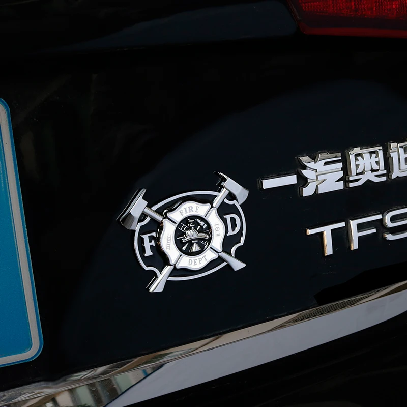 Значок Noizzy с логотипом пожарной службы металлическая 3D наклейка для автомобиля