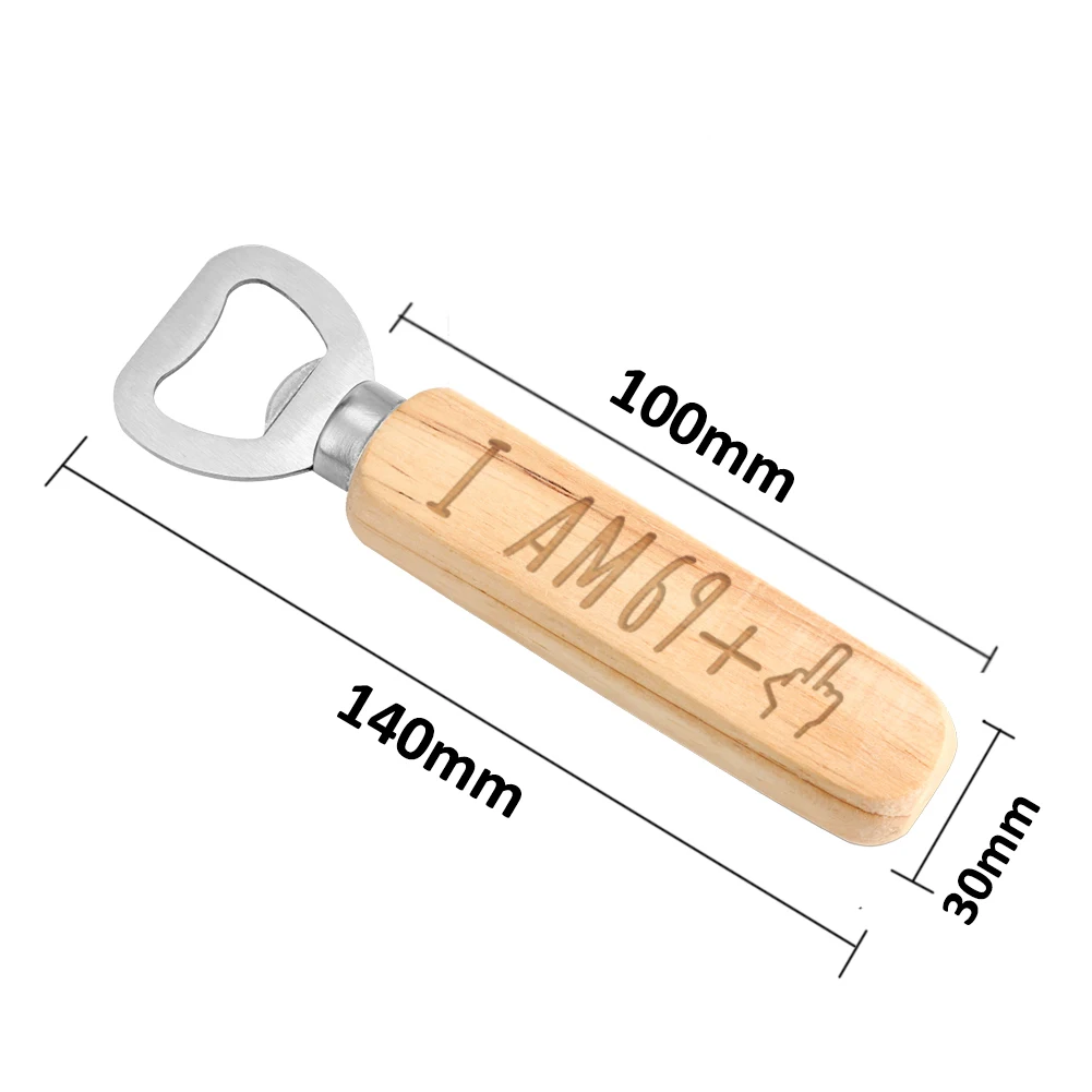 

Cap Lifter Personality I AM 69+1 Customizable Kitchen Tools Smooth Wooden Watch Sturdy Stainless Steel Present For good Friends