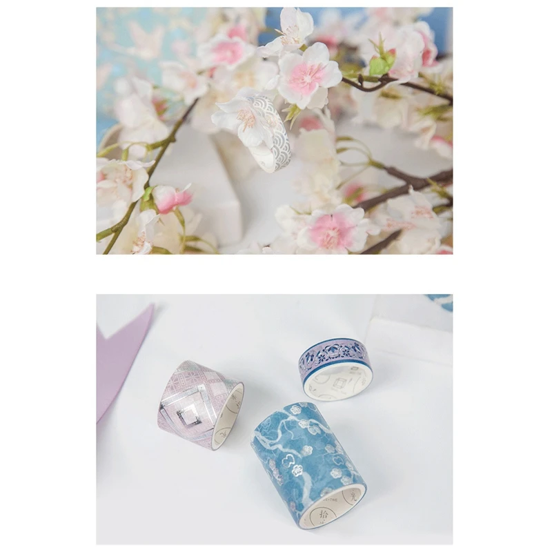 

5 Pcs/Set Gold Washi Tapel Chinese Style Masking Tape DIY Craft Japanese Paper Stickers Scrapbooking D