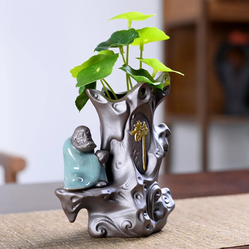 

2020 High Grade Hot Sale Creative Chinese Buddhism Ceramic Vase Hydroponic Plant Vase Container Flower Pot Desktop Decoration