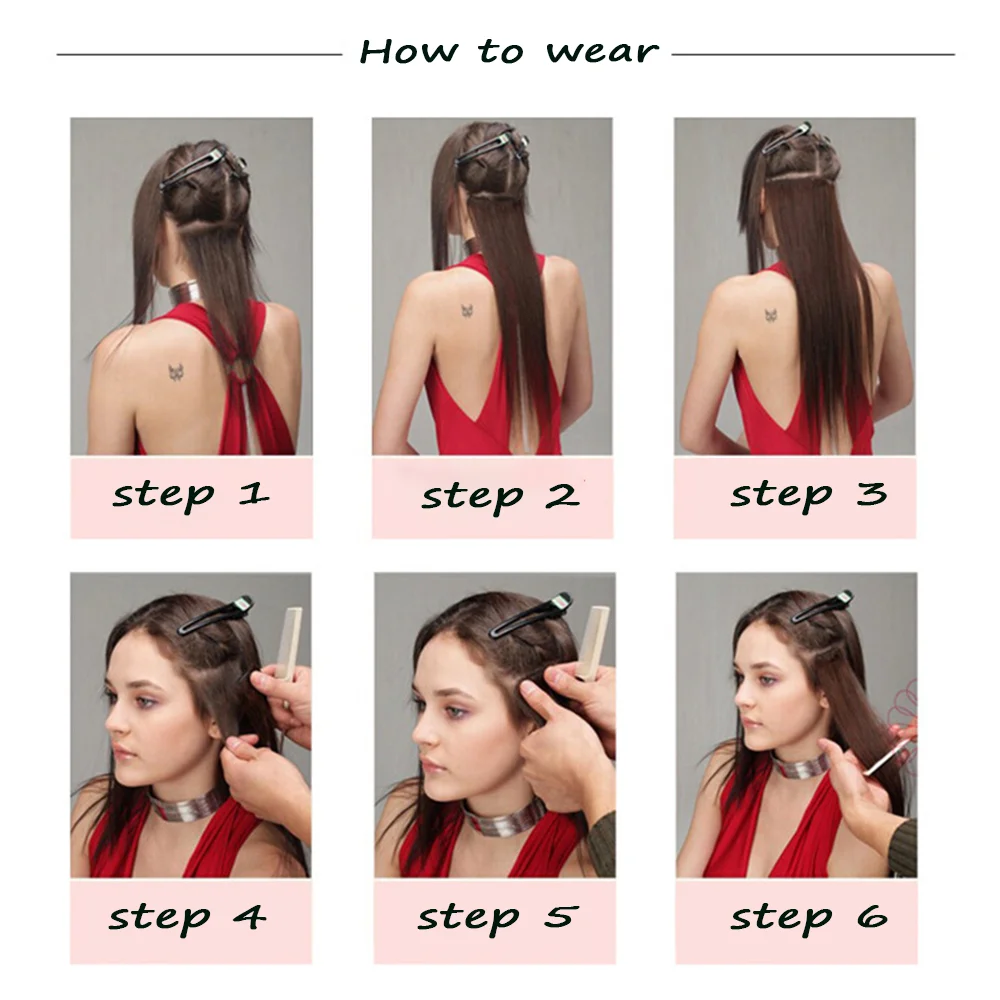 Синтетические зажимы для волос 16 зажимов длинные прямые волосы наращивания