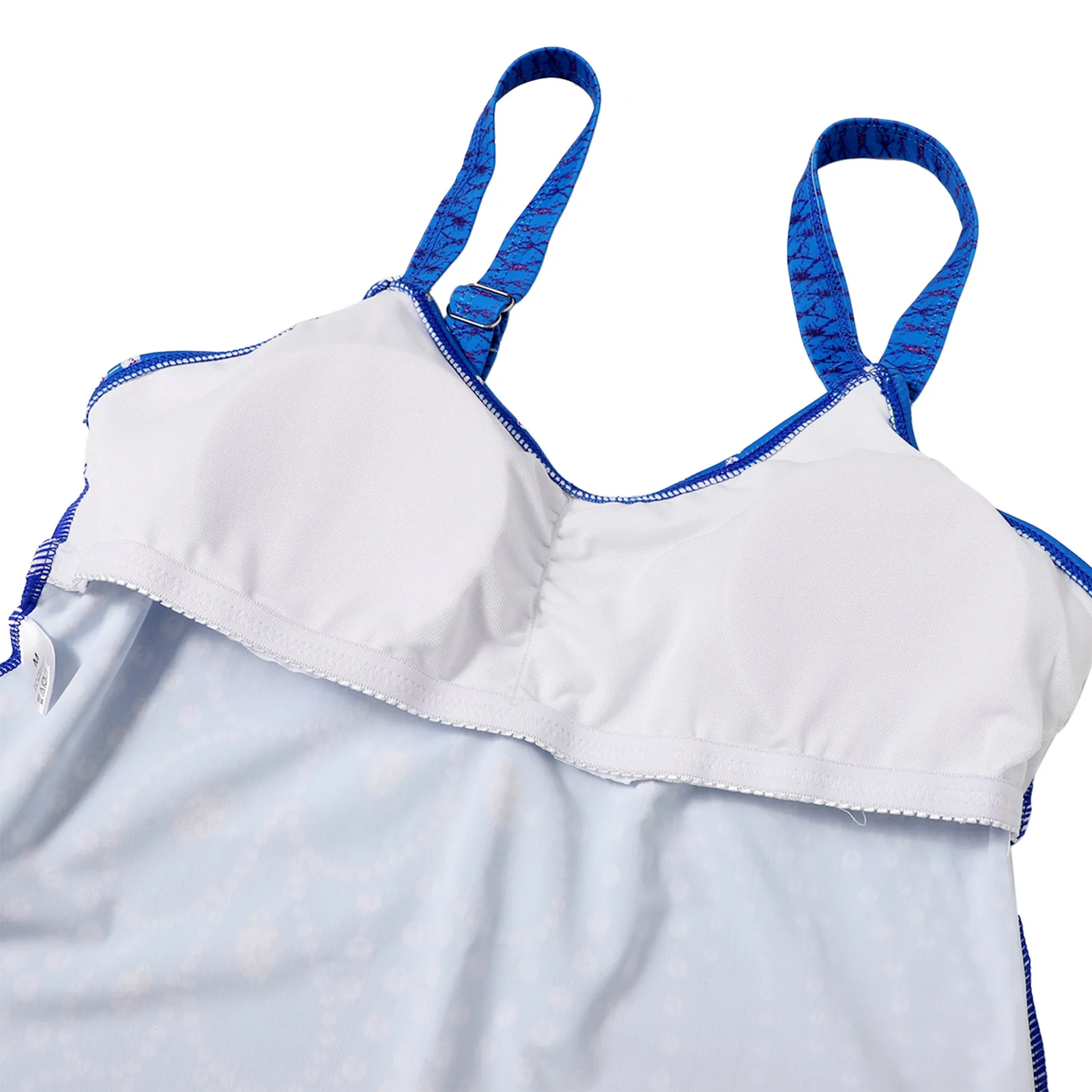 

Women Plus Size One Pcs Low Cut Swimsuit with Rhinestones Contrast Color Sleeveless V-neck Narrow Strap Swimwear for Summer