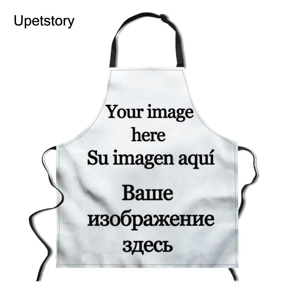 

Upetstory Customize Your Image Kitchen Apron for Women Men Anti-oil Chef Cooking Aprons BBQ Baking Cleaning Tools Sleeveless