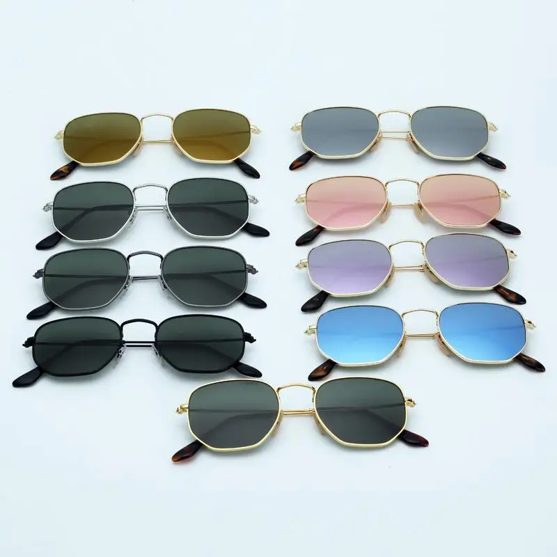 

Van Dijk Sunglasses 3548 Hexagonal Metal Womens sunglasses flat glass lenses 11 colors with box and packages everythingDR3571