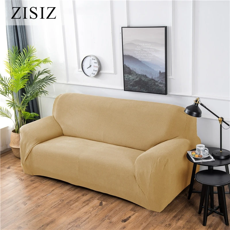 

ZISIZ 1/2/3/4 seaters Elastic Universal Sofa Cover Knitted Thicken Stretch Slipcovers Living Room Couch Cover Armchair Cover