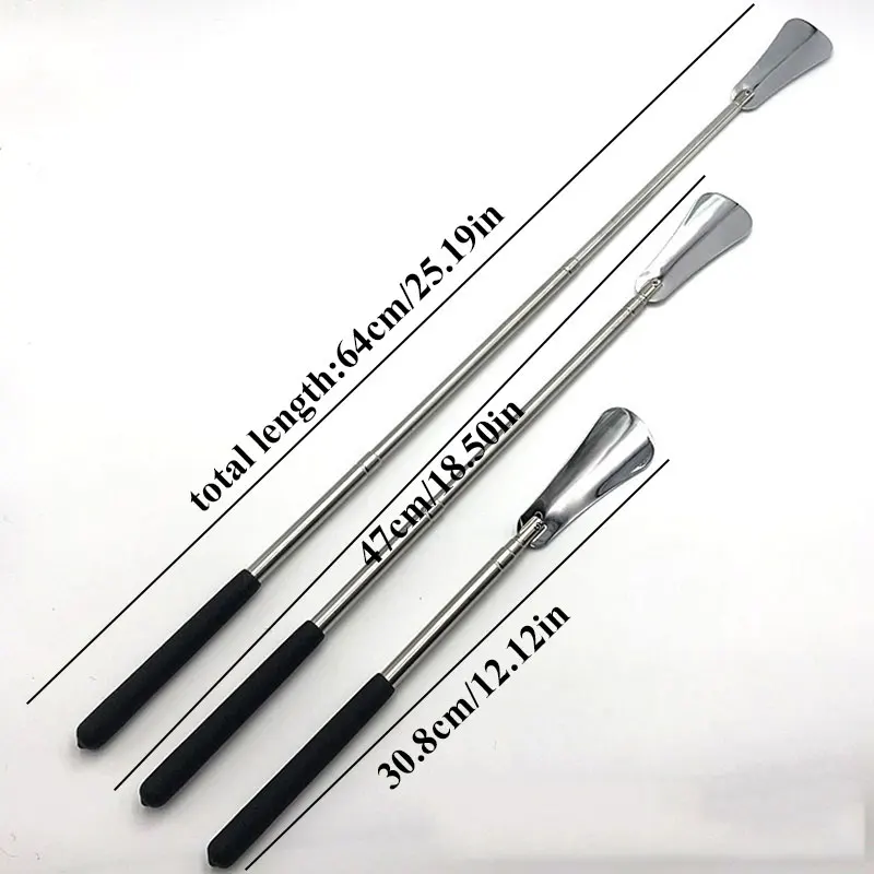 Retractable Shoehorn Shoe Horn Stainless Steel Shoehorn Long Handle Shoehorn Durable Shoe Accessory Lifter Shoes Spoon Shoehorn