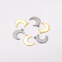 ason 100pcslots new fashion moon charms 316l stainless steel for necklace bracelet anklet dry handmade jewelry making supplies