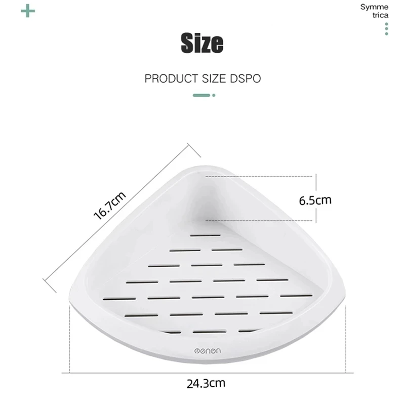 

SDGRP Bathroom Storage Punch-Free Triangular Shelves Holder Shower Corner Shelf Shampoo Kitchen Rack Basket Holder Accessories