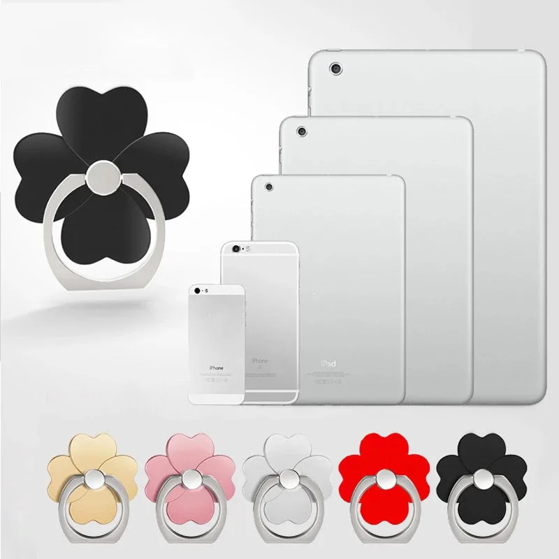 phone finger ring holder lucky clover flower universal accessories grip desk stand mount mobile cell phone sent phone holder free global shipping