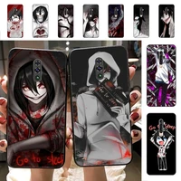 yndfcnb anime jeff the killer phone case for vivo y91c y11 17 19 17 67 81 oppo a9 2020 realme c3