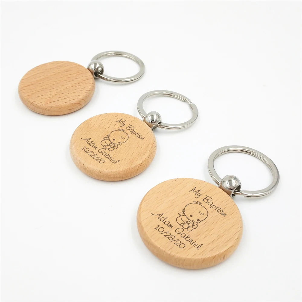 Деревянные брелки для ключей с крестинами на заказ сувенир в честь первого