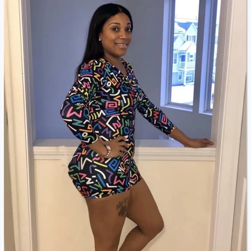 Women's Sexy Bodysuit Striped Print Deep V Neck Long Sleeve Slim Jumpsuit S-XXL Pyjamas Women Sleepwear Plus Size Onsie |