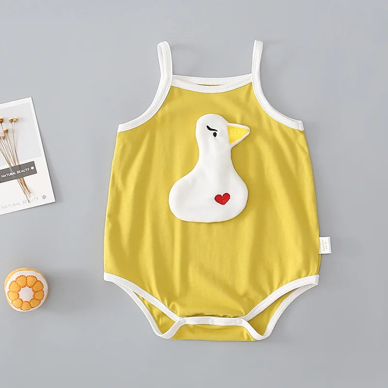

Yg brand baby strap triangle summer thin lovely boys and girls sleeveless bag fart clothes, 0-2 years old climbing clothes