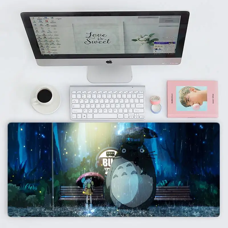 

Totoro cartoon cute Locking Edge Mouse Pad Game Desk Table Protect Game Office Work Mouse Mat pad X XL Non-slip Laptop Cushion