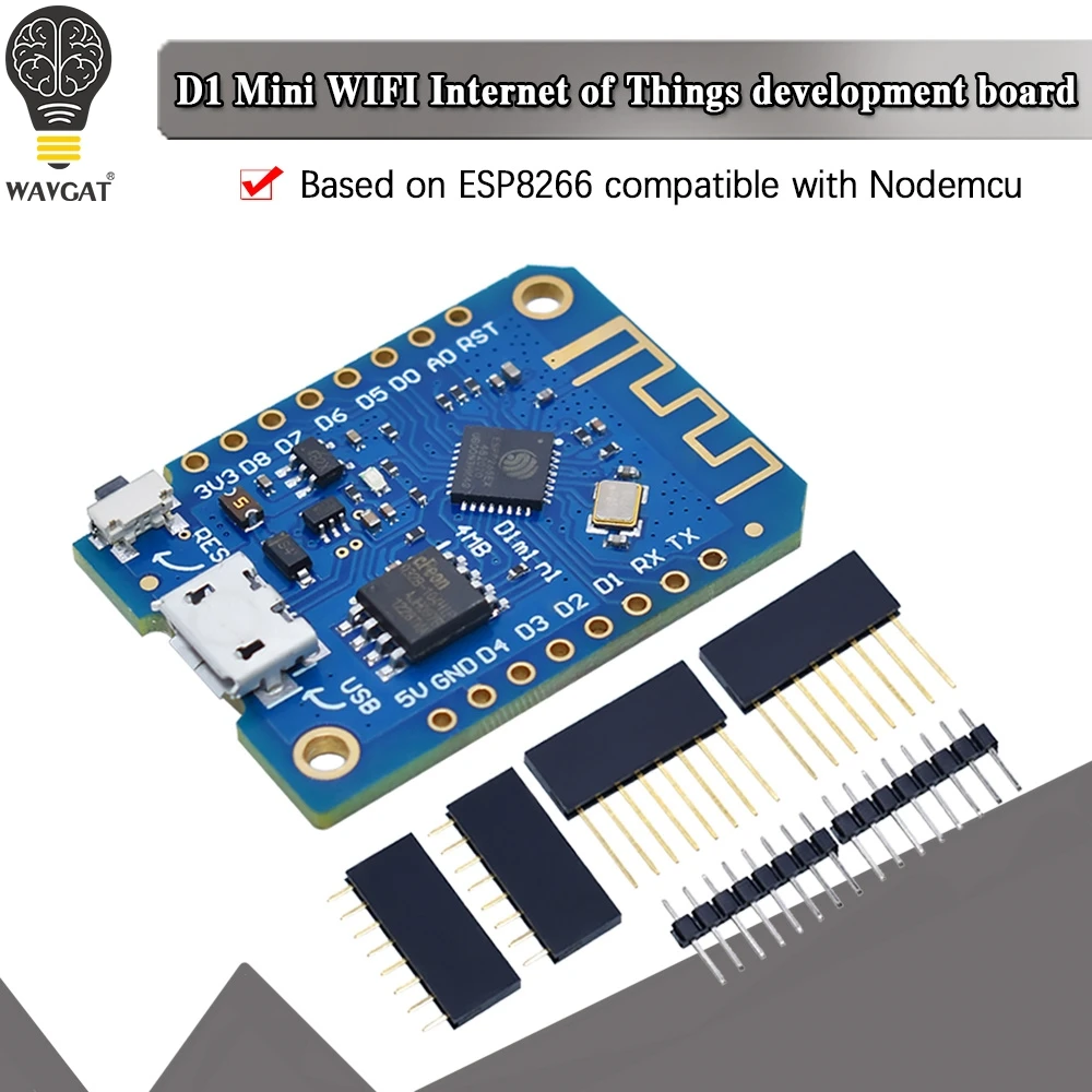 Макетная плата Wemos D1 Mini V3.0.0 с Wi-Fi, на базе ESP8266 CH340 CH340G 4 Мб для Arduino Nodemcu V2 micropymarathon