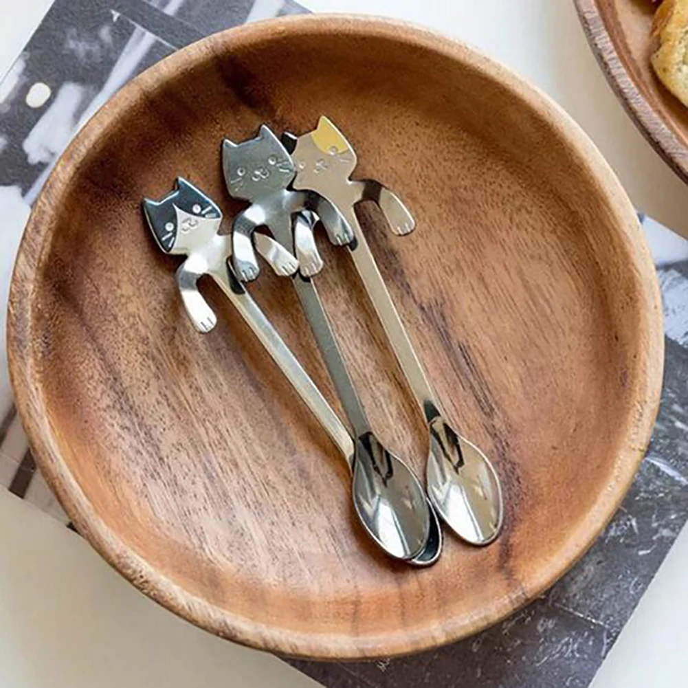 304 позолоченная нержавеющая сталь креативная кошачья ложка Мороженое