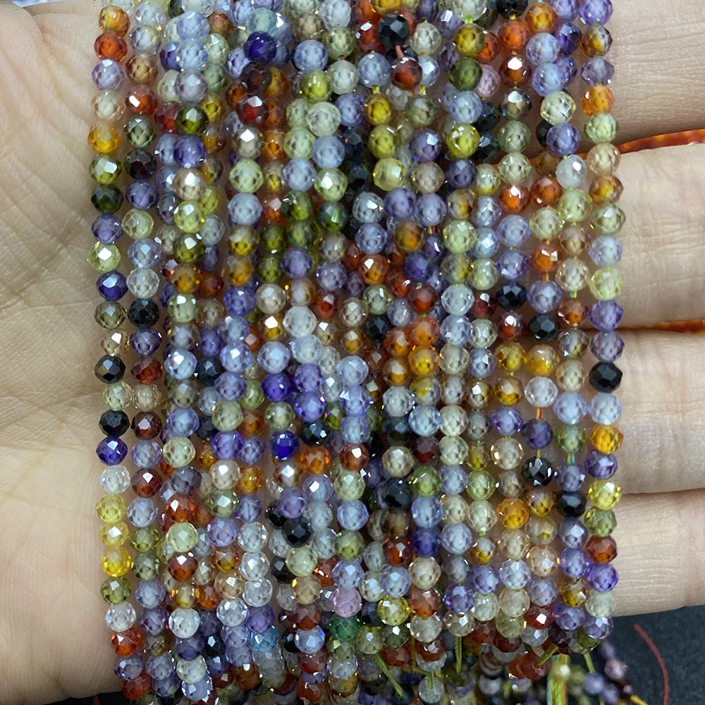 Маленькие граненые бусины из натурального циркона камень ангела отполированные