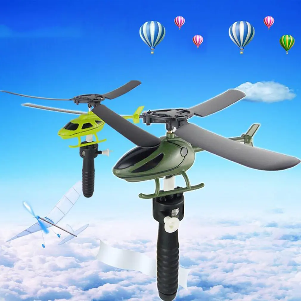 

Kids Plastic RC Helicopters Plane Parent-child Educational Toy Outdoor Games Remote Control Toys Fly Drawstring Children's Gifts