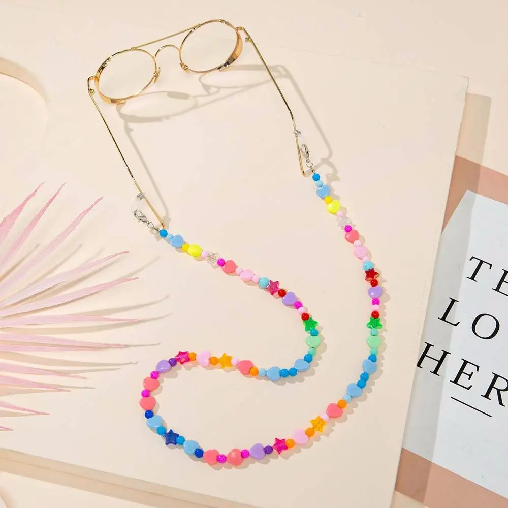 

Mask Lanyard Candy Color Five-pointed Star Love Heart Glasses Chains Spectacle Cord Neck Strap String Mask Chain