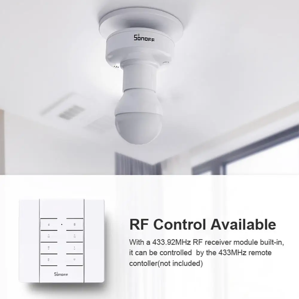 SONOFF Slampher R2 ITEAD WiFi умный светильник держатель лампы 433 МГц RF E27 беспроводной для Amazon
