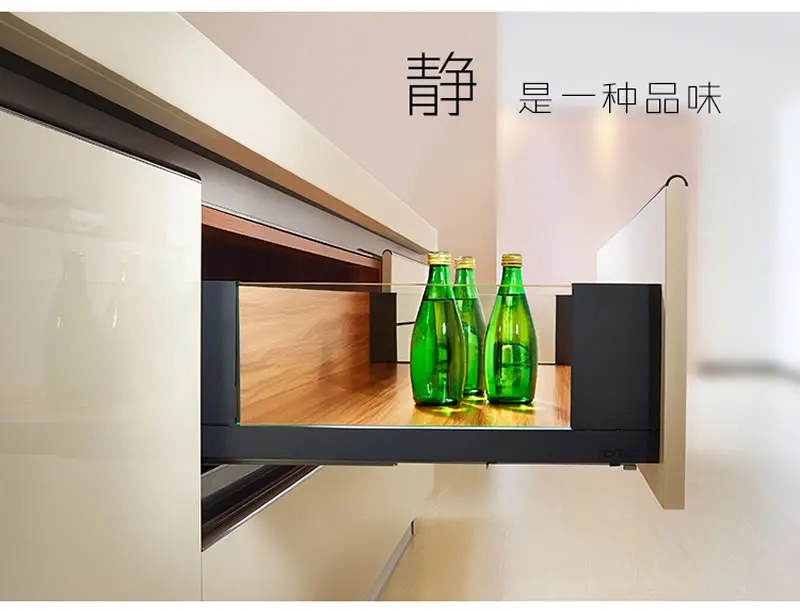 

New design,3 sections Bottom mounting hidden Damping slide,with Disassembly Device, Cabinet drawer buffer track guide,Quiet