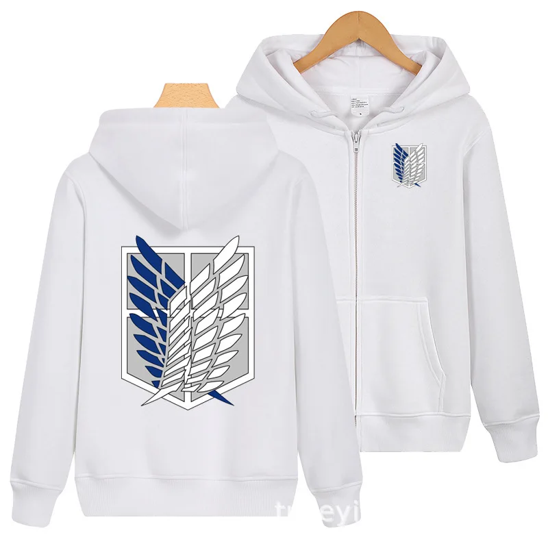 

Attack on Titan Shingeki no Kyojin long sleeve jacket men women Anime Cosplay Costumes cotton coats Survey Corps Logo hoodie 3XL