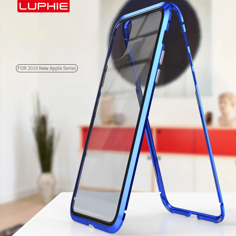 Роскошная Магнитная Адсорбция задняя крышка для iPhone 11 2019 закаленное стекло