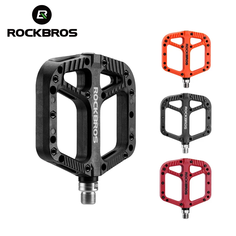 ROCKBROS нейлоновые подшипники для велосипеда, Плоские Педали, сверхлегкие дорожные велосипедные педали BMX для горного велосипеда, разноцветные велосипедные аксессуары, запчасти для велосипеда