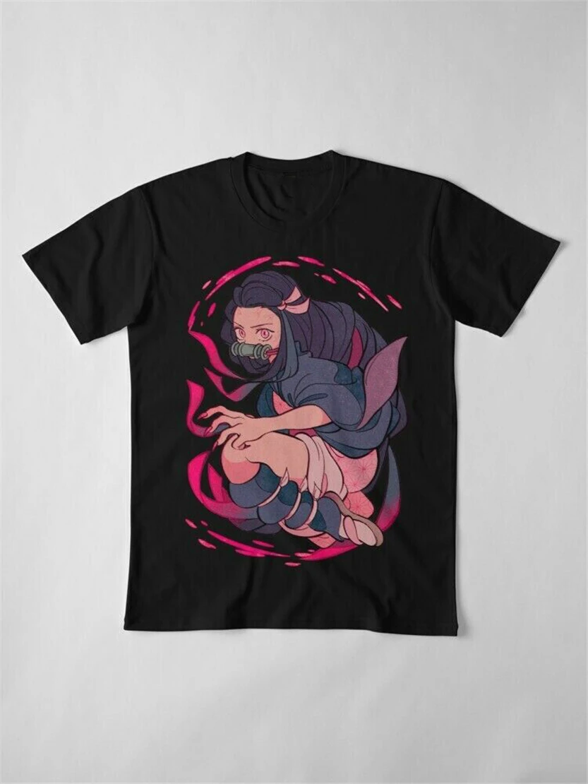 Demon Slayer Kimetsu No Yaiba Nezuko Kamado Demonic power черная футболка с принтом Одежда