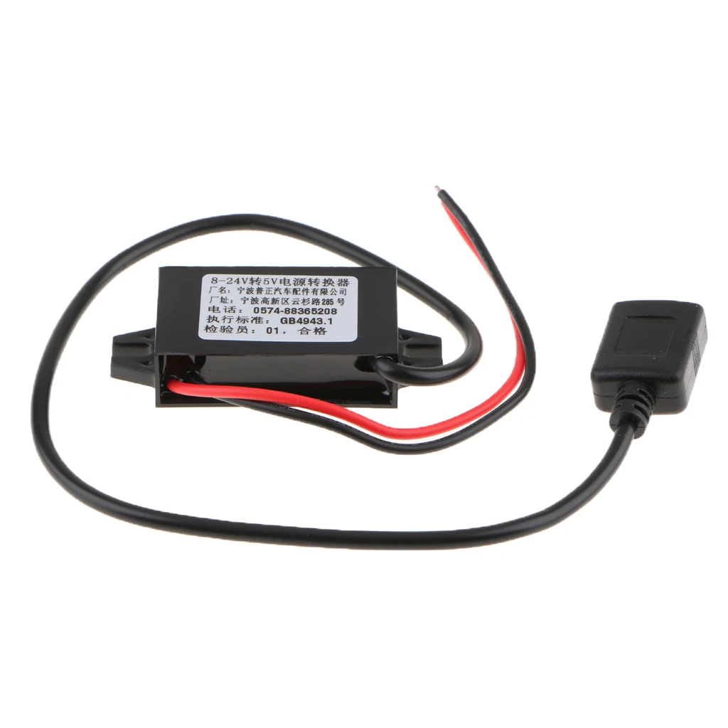 Автомобильный DC8V 24V в DC5V 3A понижающий преобразователь USB источник питания 36 см