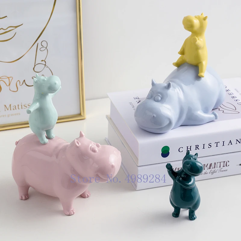 Креативные керамические s Имитация животных мультфильм Бегемот современные