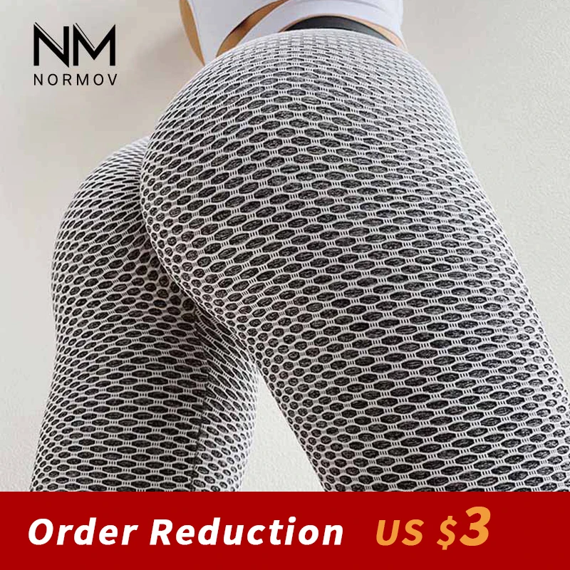 Женские повседневные леггинсы NORMOV, бесшовные лоскутные леггинсы с высокой талией, пуш-ап, с принтом, длиной до щиколотки, из спандекса, легги...