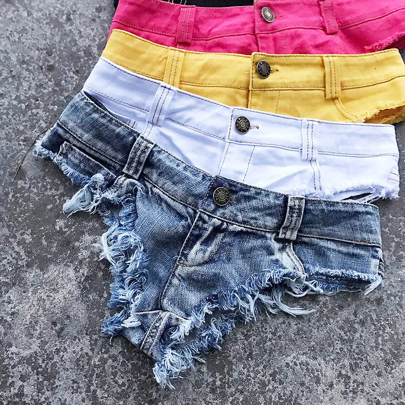 Женские джинсовые шорты с заниженной талией, пляжные шорты с бахромой и дырками, Клубная одежда размера S, M, L, XL на лето, 2020 от AliExpress WW