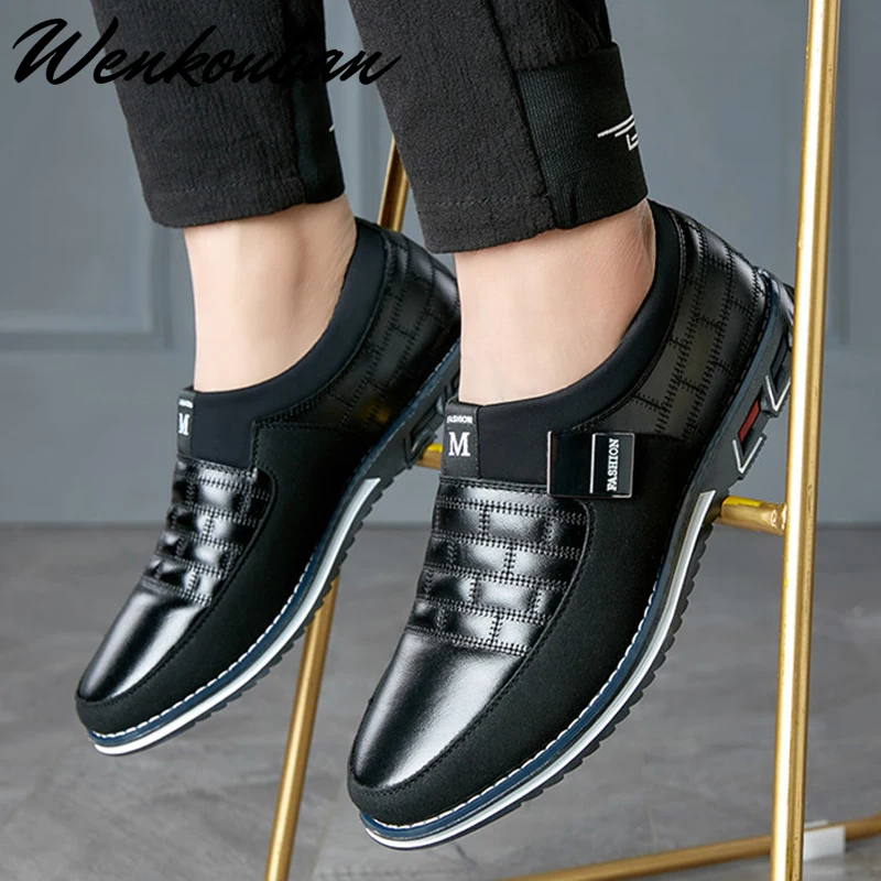 Genuine Leather Men Casual Shoes Brand 2019 Mens Loafers Moccasins Breathable Slip on Black Driving Plus Size 38-46 | Обувь