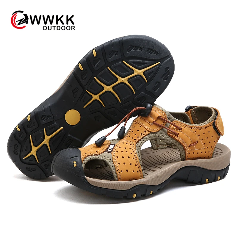 Мужские летние сандалии WWKK удобная обувь для прогулок и спорта на открытом