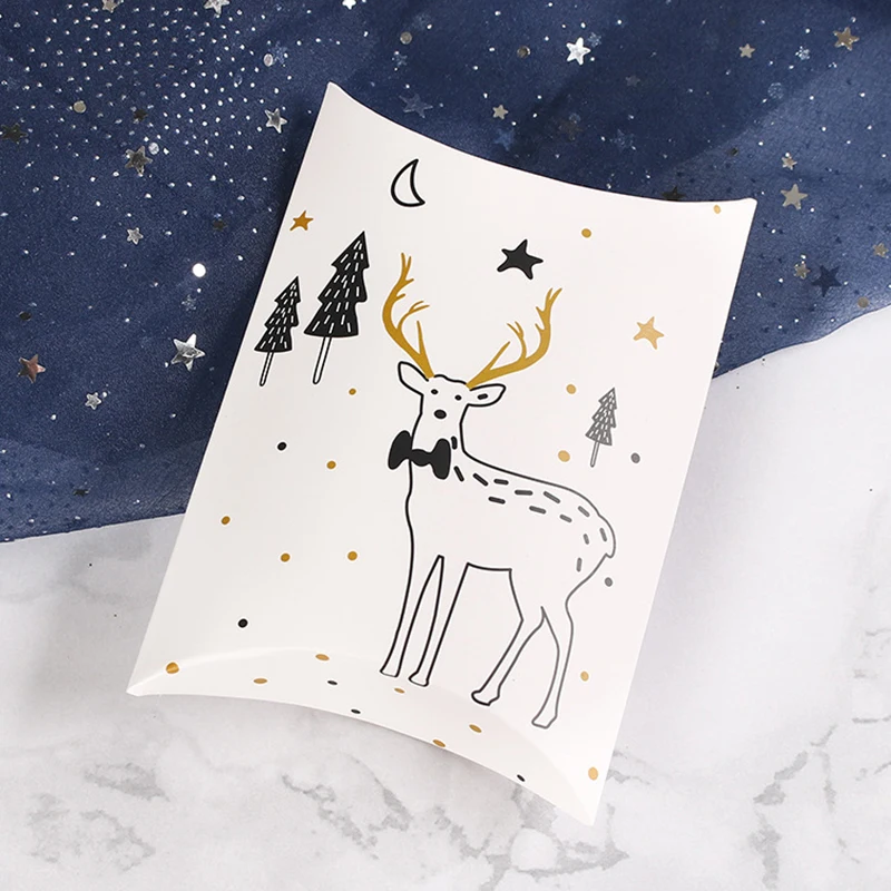 10 шт рождественские конфеты подарок Коробки с принтами оленя и рождественской