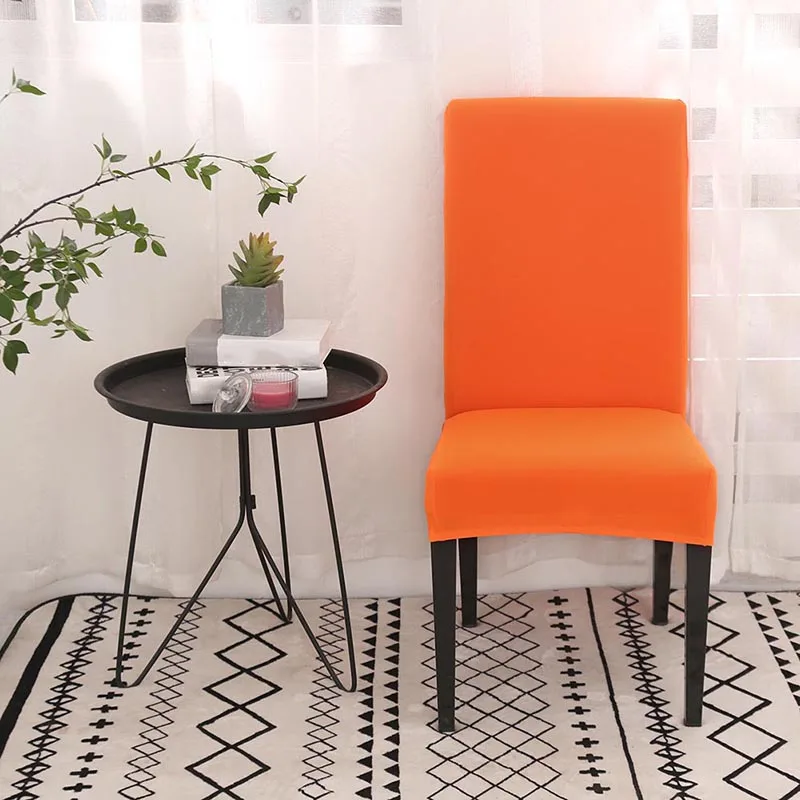 

Solid Color Chair Cover Spandex Elastic Chair Slipcover Case Desk Seat Case For Home Dining Room Hotel Banquet Home Textile