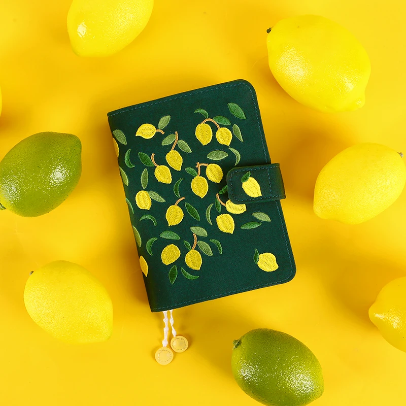 

Cute Lemon Theme Soft Cloth Journal Cover For Standard A6 Fitted Paper Book