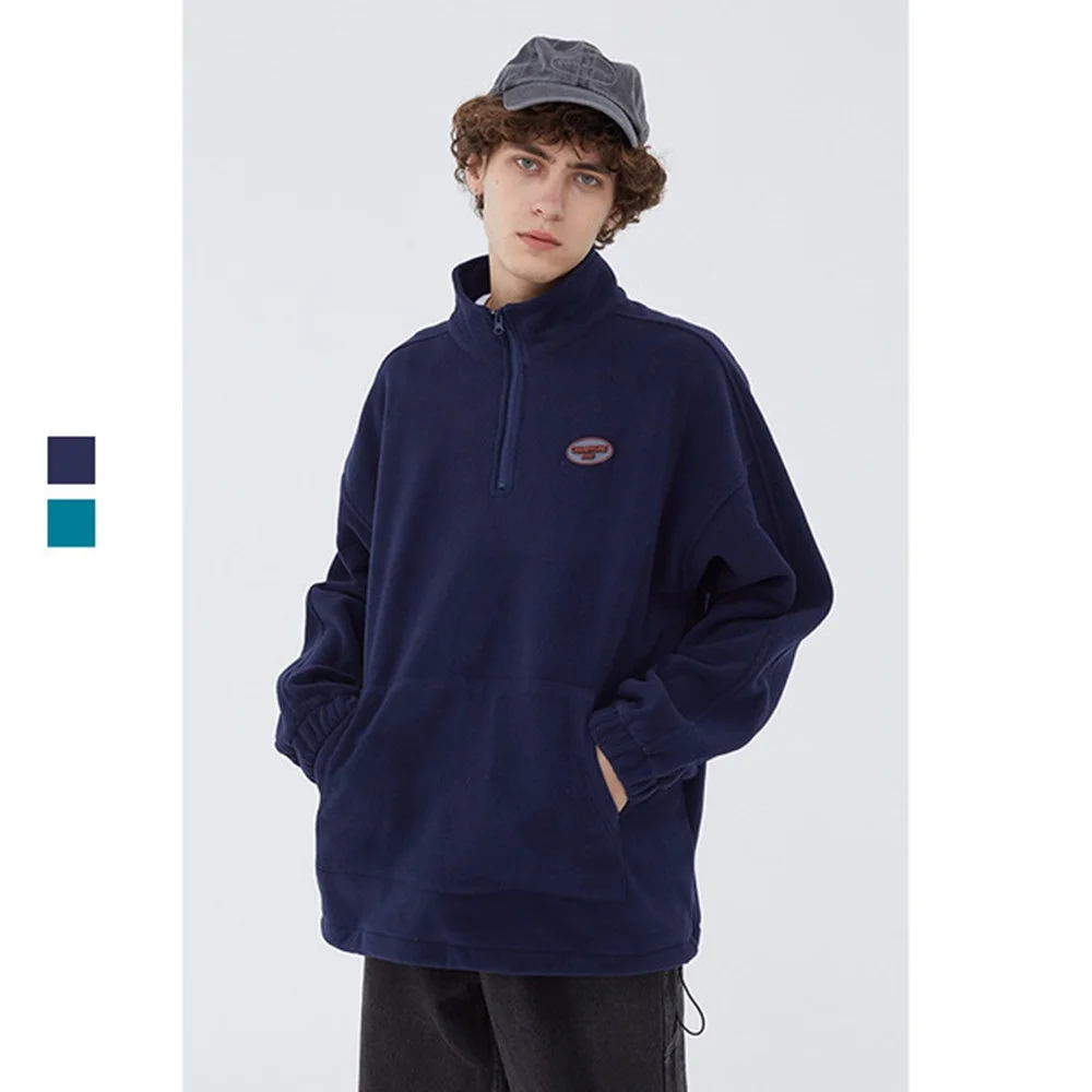 

New Men Oversized Hoodie 2020 AW Vintage Half Zipper Hoodie Men Pullover Hoodie For Autumn Winter