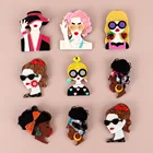 Крутые Акриловые броши в стиле панк для женщин и девушек, милая мультяшная брошь на лацкан, Значки для платья, модная Праздничная бижутерия, подарки