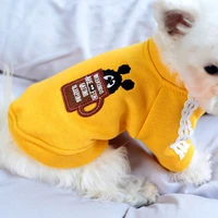 pet tshirt dog clothes soft breathable autumn winter puppy cat clothing winter sweater coat for small dogs yellow puppy apparels