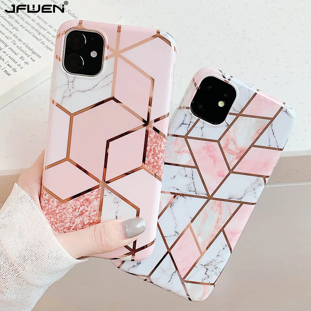 Чехол с геометрическим рисунком под мрамор для iphone 7 XR 11 Pro Max чехол X XS 8 6 6S Plus