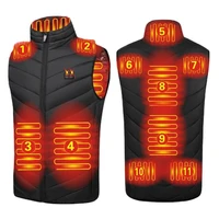 mens dual control usb charging warm jacket vest 11 zone heating winter camping travel anti static padded vest
